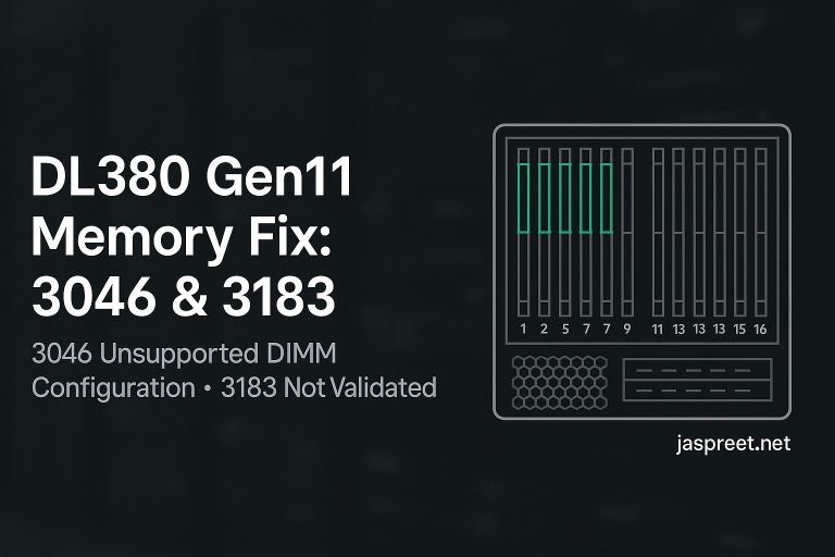 Fixing HPE DL380 Gen11 Memory Errors 3046 and 3183