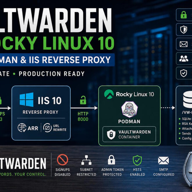 Self-Hosting Vaultwarden on Rocky Linux 10 with Podman and IIS Reverse Proxy (Production Guide)