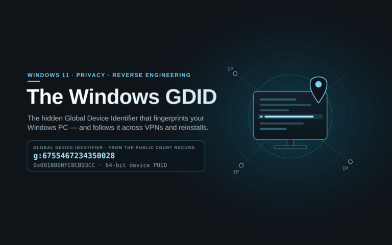 Anatomy of the Windows GDID: How Microsoft’s Global Device Identifier Is Minted, Stored, and Transmitted – and What It Means for Individual Privacy